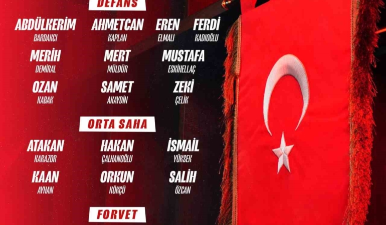 A Milli Futbol Takımı’nın, FIFA Dünya Kupası play-off maçları kadrosu açıklandı