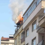 Bursa’da apartman terasında yangın paniği