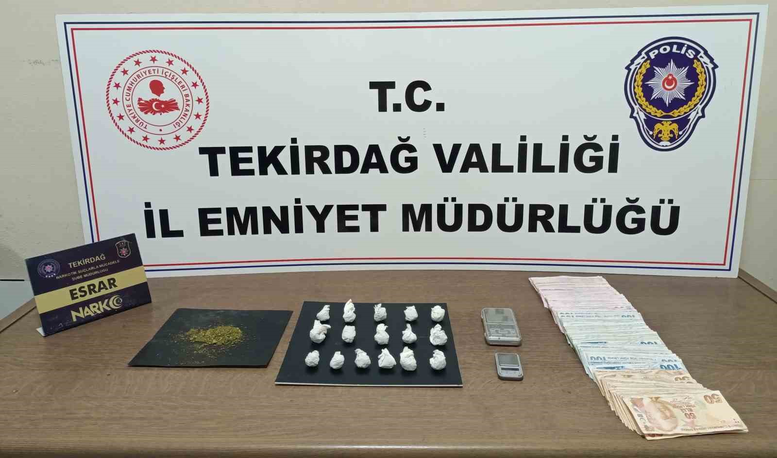 Tekirdağ’da narkotik uygulamalarında 172 kişiye adli işlem