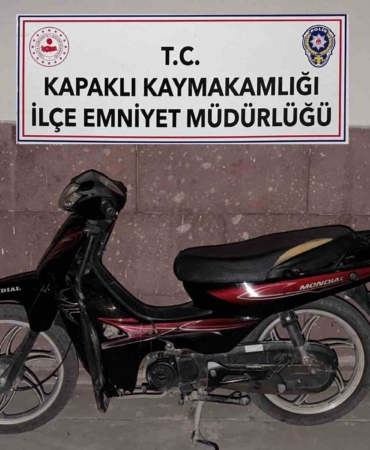 Kapaklı’da çalınan motosiklet bulundu