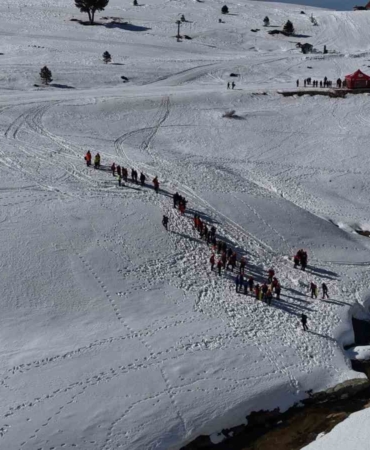 Uludağ’da nefes kesen çığ tatbikatı