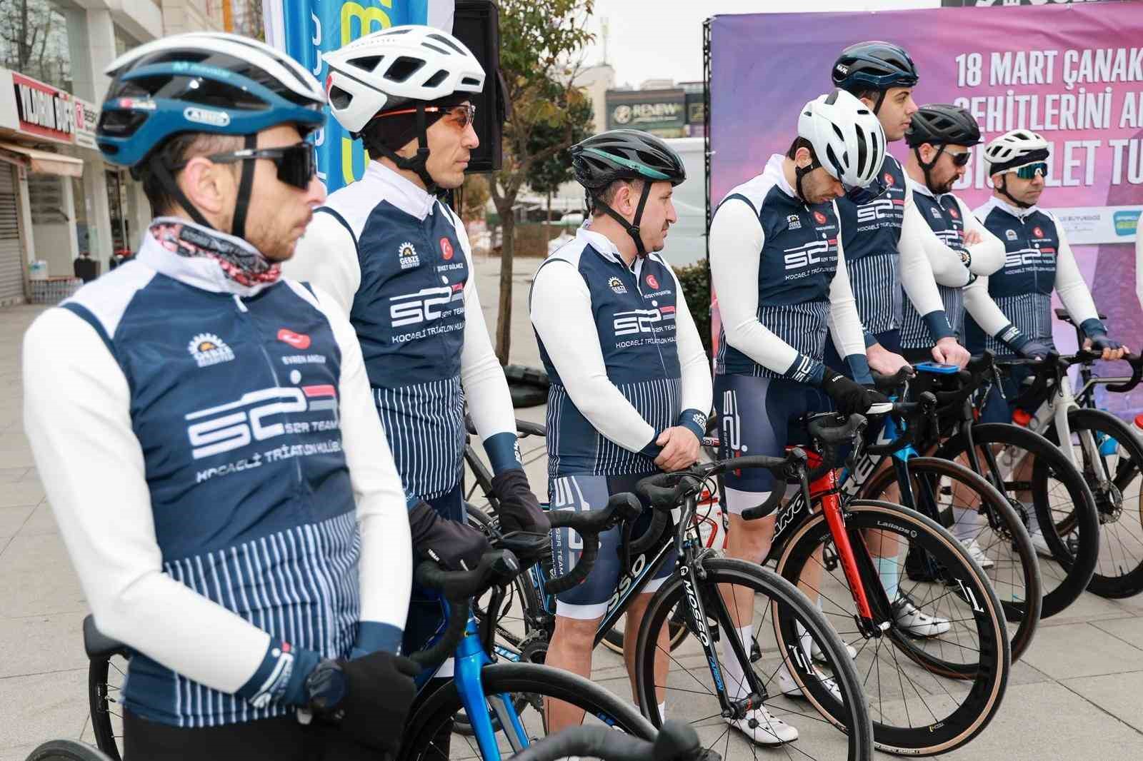 Gebze’den Çanakkale’ye pedal çevirecek bisikletliler yola çıktı