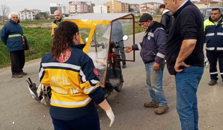Tekirdağ’da motosiklet kazasında sürücü yaralandı