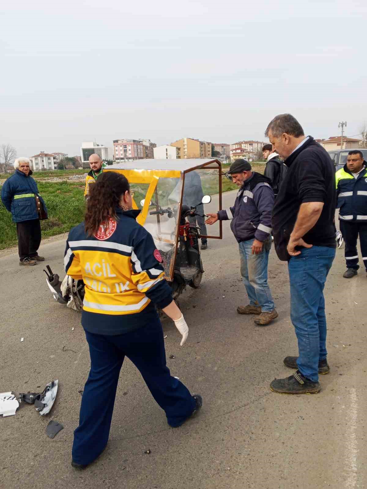 Tekirdağ’da motosiklet kazasında sürücü yaralandı