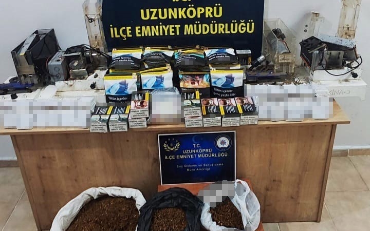 Edirne’de kaçak tütün ve makaron operasyonu