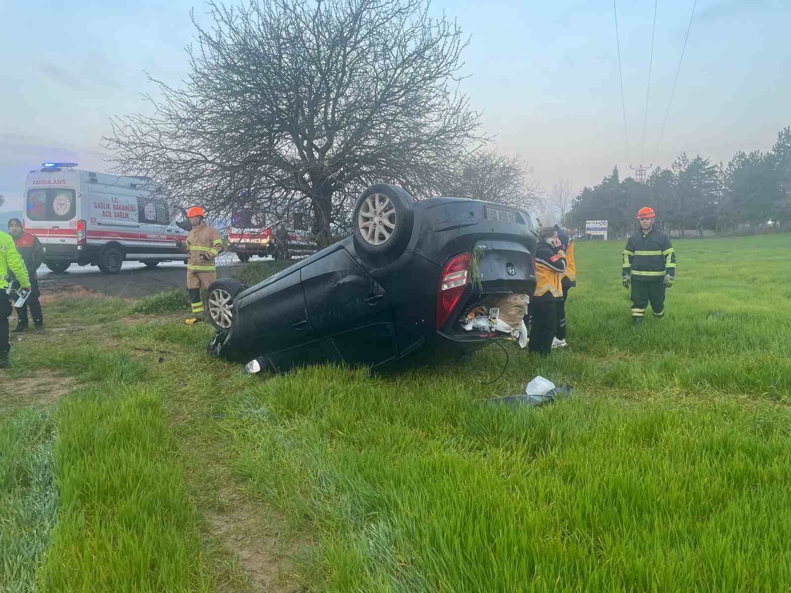 Edirne’de takla atan otomobilin genç sürücüsü hayatını kaybetti