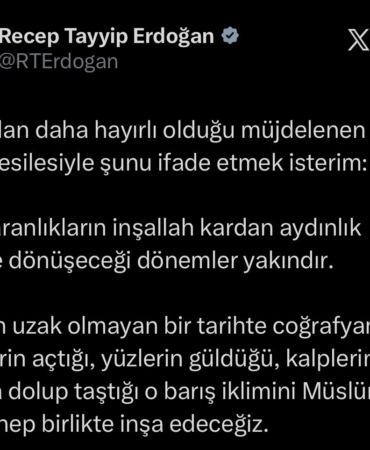 Cumhurbaşkanı Erdoğan: "Barış iklimini Müslümanlar olarak hep birlikte inşa edeceğiz"