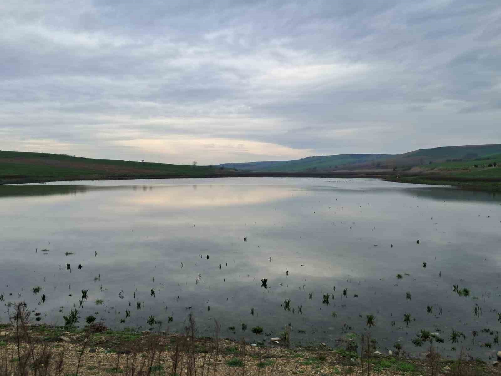 Kuruyan Yeşilsırt Göleti yağışlarla yeniden hayat buldu
