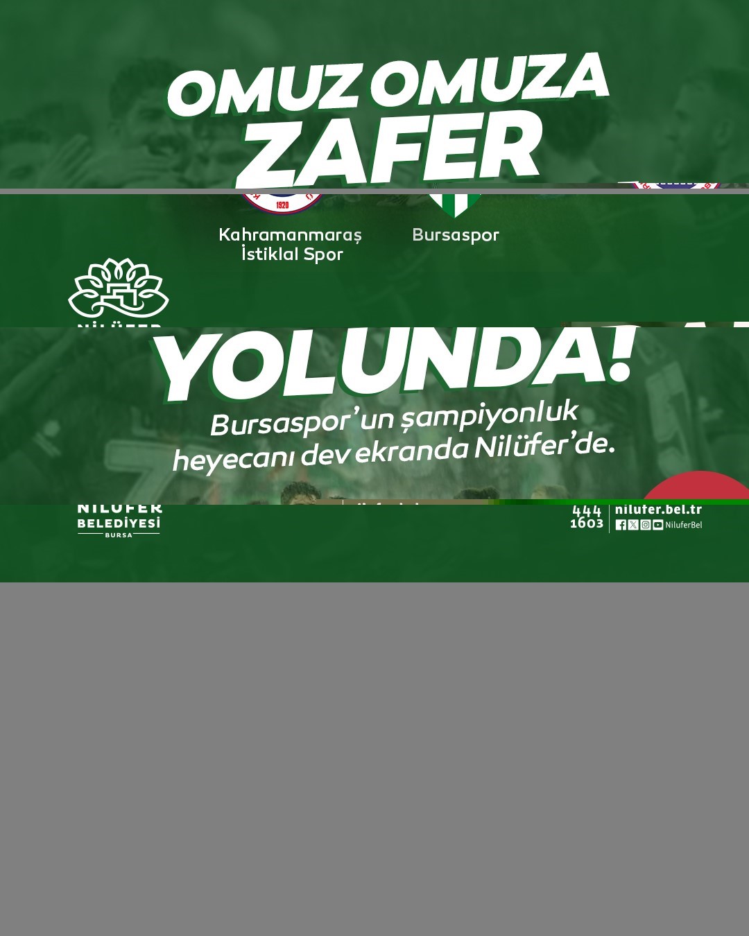 Bursaspor’un maç heyecanı Nilüfer’de yaşanacak