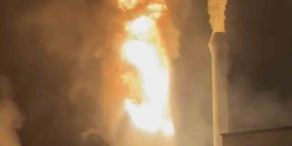 Yağ kazanı patlayan entegre tesisi alev alev yandı