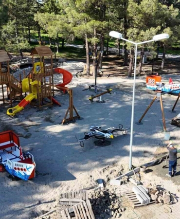 Ertuğrulgazi Türbesi içerisindeki park alanında çalışmalar hız kazandı