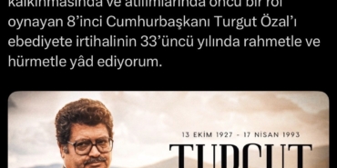 Cumhurbaşkanı Erdoğan, Turgut Özal’ı vefat yıl dönümünde andı