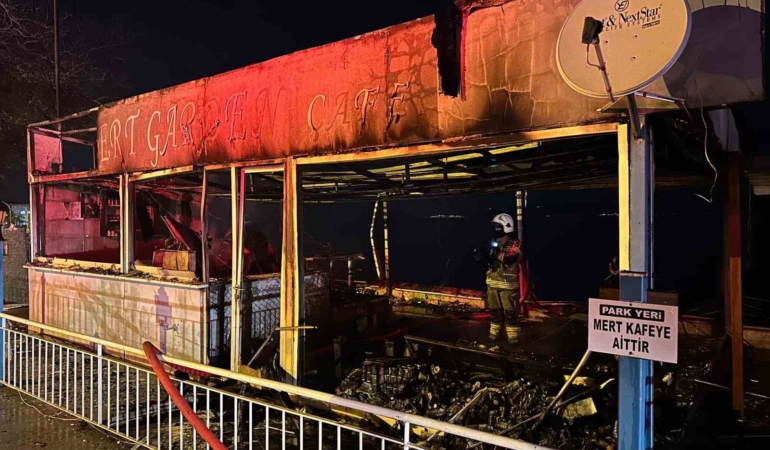 Kurşunlu Sahili’nde gece yarısı yangın paniği