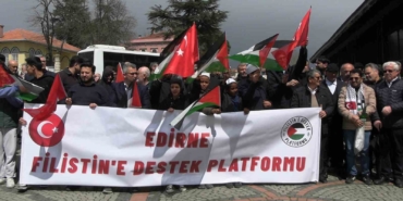 Edirne’de Filistin’e destek gösterisi