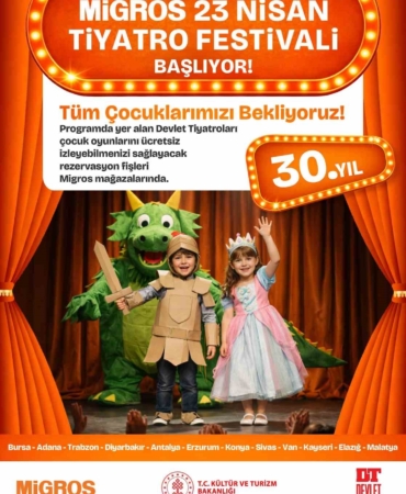 Migros’un geleneksel ‘23 Nisan Tiyatro Festivali’ 30’uncu kez gerçekleşecek