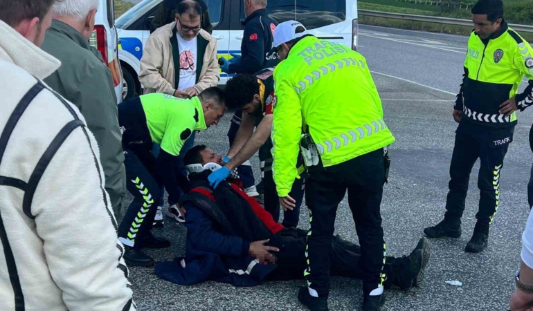 Babaeski’de motosikletle otomobil çarpıştı: 1 yaralı