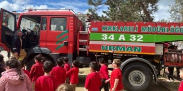 Babaeski’de öğrencilere orman sevgisi ve yangın eğitimi verildi