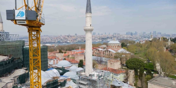 Ayasofya’nın kuzeydoğu minaresinde restorasyon tamamlandı