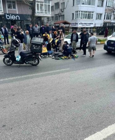 Lüleburgaz’da otomobilin çarptığı motosikletteki 2 genç yaralandı