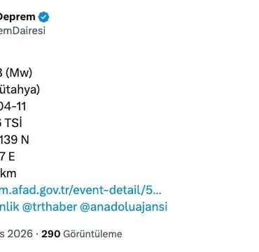 Kütahya merkezli deprem Bursa’da da hissedildi
