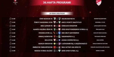 Trendyol 1. Lig’de 36. hafta programı açıklandı