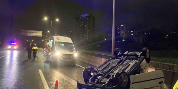 Tekirdağ’da otomobil takla attı, sürücü alkollü çıktı