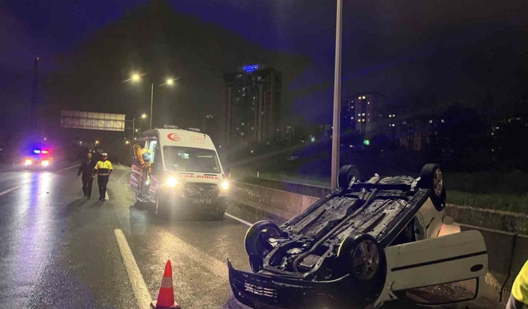 Tekirdağ’da otomobil takla attı, sürücü alkollü çıktı