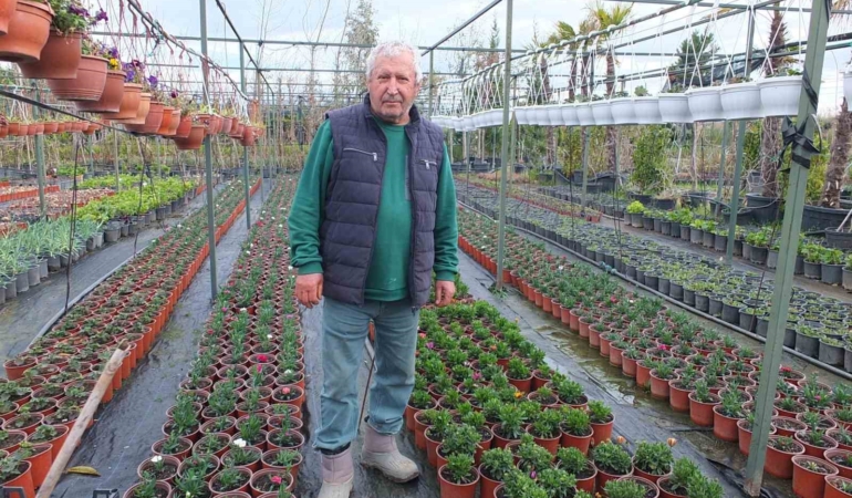 Burhaniye’de emekli bankacı 500 çeşit bitki yetiştirdi