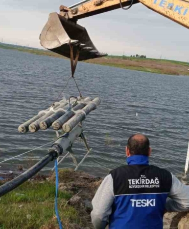 Türkmenli Göletine yüzer terfi istasyonu kuruldu