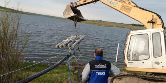 Türkmenli Göletine yüzer terfi istasyonu kuruldu