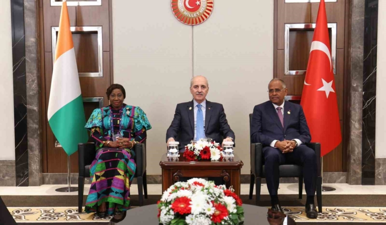 TBMM Başkanı Kurtulmuş, Fildişi Sahili Senatosu Başkanı Camara ve Ulusal Meclisi Başkanı Achi ile görüştü