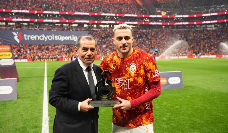Galatasaray’da 200. maçına çıkan Barış Alper Yılmaz’a plaket