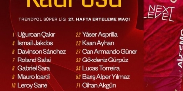 Galatasaray’ın, Göztepe maçı kamp kadrosu belli oldu