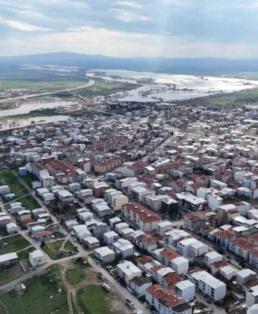 Bursa’nın sular altında kalan arazileri böyle görüntülendi