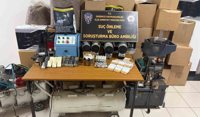 Kocaeli’de 54 bin 940 doldurulmuş makaron ele geçirildi