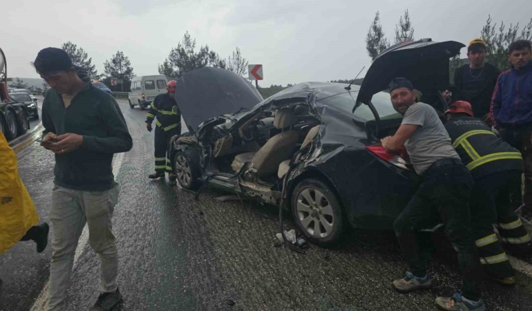 Tır ile otomobil çarpıştı: 1 yaralı