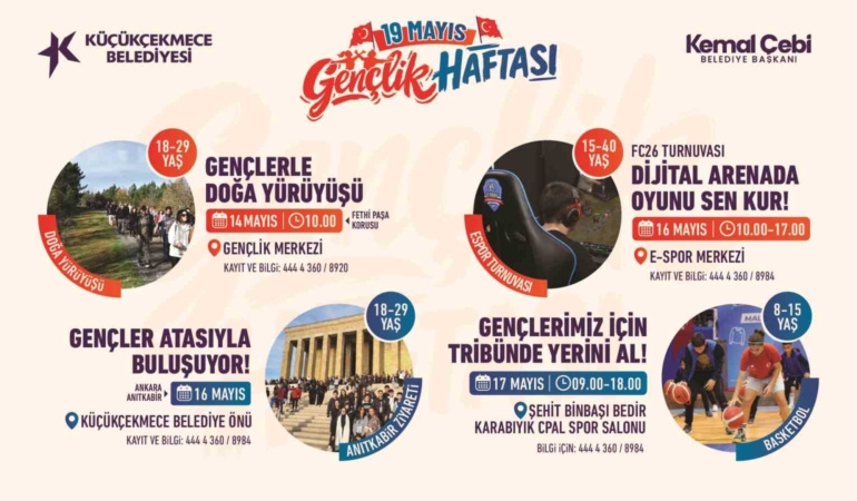 Küçükçekmece’de 19 Mayıs Gençlik Haftası etkinlikleri başlıyor
