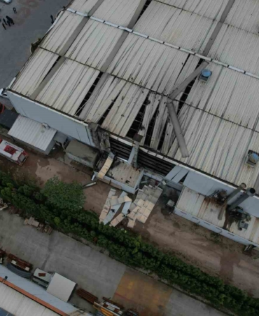 Sakarya’da patlamanın yaşandığı fabrika havadan görüntülendi