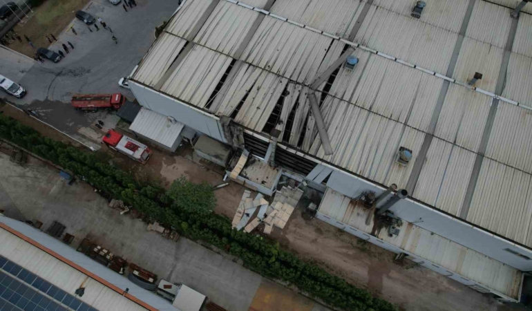 Sakarya’da patlamanın yaşandığı fabrika havadan görüntülendi