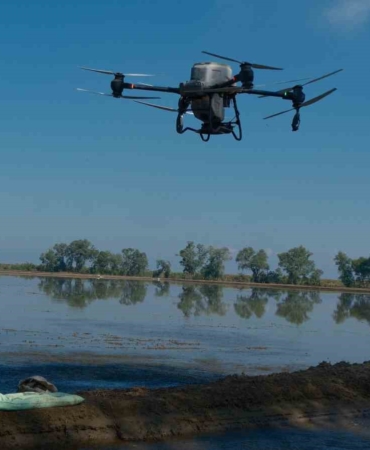 Dron ile çeltik ekimi