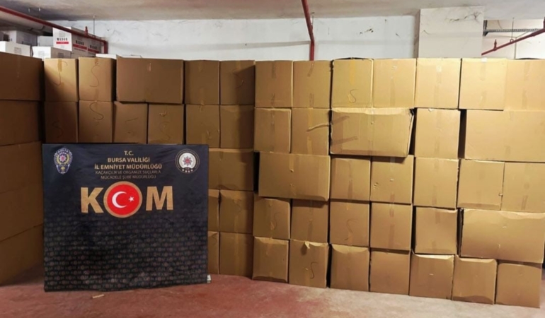 Bursa’da rekor kaçak makaron operasyonu
