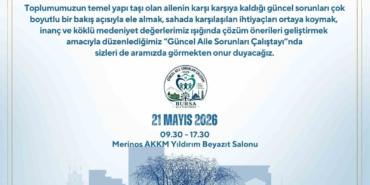Bursa’da ’Güncel Aile Sorunları Çalıştayı’ düzenlenecek