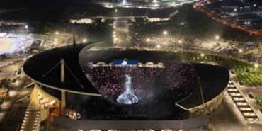Kanye West konseri havadan görüntülendi