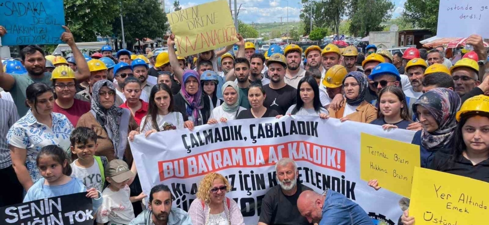 Uzunköprü’de 6 gündür eylem yapan madenciler aileleriyle birlikte yürüdü