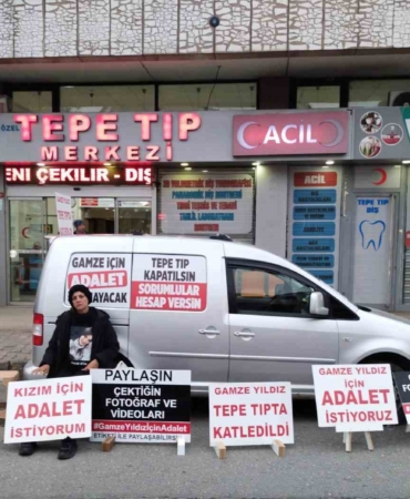 Ümraniye’de takılan serum sonrası hayatını kaybeden genç kızın ailesinden tıp merkezi önünde eylem