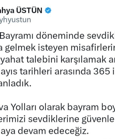 Türk Hava Yolları, Kurban Bayramı tatili için 365 ilave sefer planladı