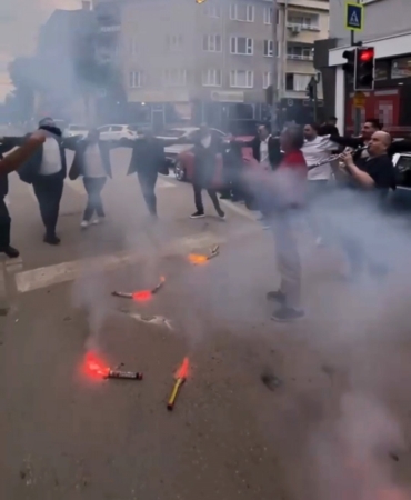 Bursa’da düğün magandası kamerada