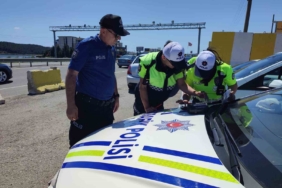 Keşan polisi şehir girişinde trafik uygulaması yaptı