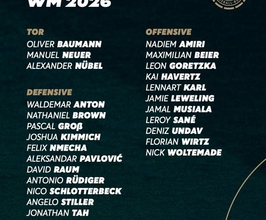 Almanya Milli Takımı’nın 2026 FIFA Dünya Kupası kadrosu açıklandı