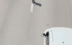 Canını hiçe sayarak akan trafikte böyle yürüdü